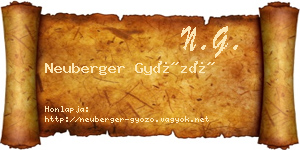Neuberger Győző névjegykártya